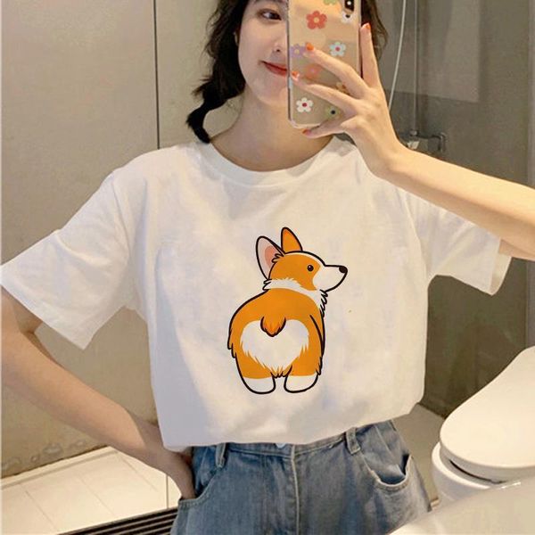 2021 graphic tees white tshirt corgi butt-workout cute funny soft cotton female casual oversize short sleeve
2021 graphic tees white tshirt corgi butt-workout cute funny soft cotton female casual oversize short sleeve