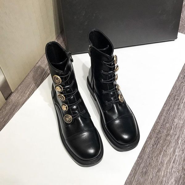boots 2021 the woman winter female basic autumn metal button ankle casual zipper platform lace-up shoes rubber square heels, Black
boots 2021 the woman winter female basic autumn metal button ankle casual zipper platform lace-up shoes rubber square heels, Black