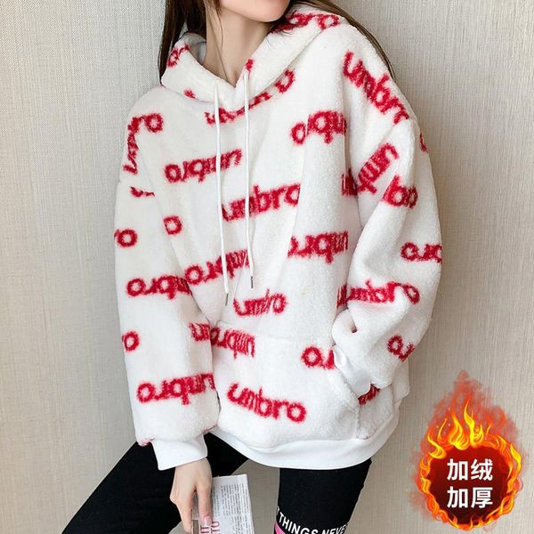 autumn winter coat stand collar women harajuku loose casual hoodies ladies lambswool fleece pullover female sweatshirt q1219, Black;white
autumn winter coat stand collar women harajuku loose casual hoodies ladies lambswool fleece pullover female sweatshirt q1219, Black;white