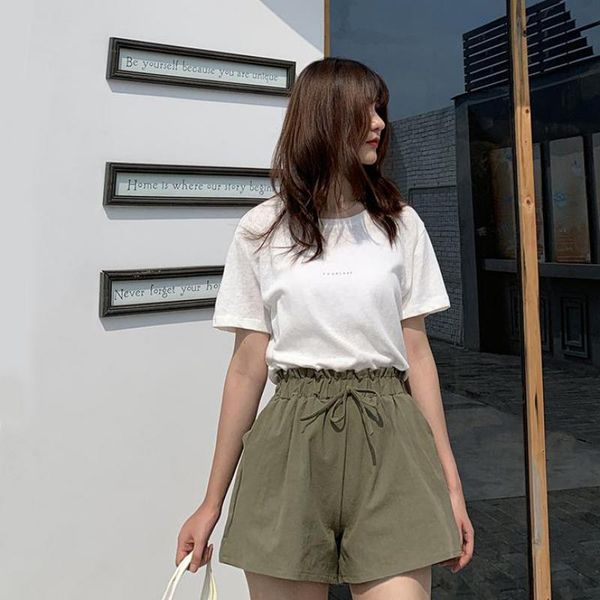 women's shorts high waist wide leg women for summer korean fashion sports loose womens black, White;black
women's shorts high waist wide leg women for summer korean fashion sports loose womens black, White;black