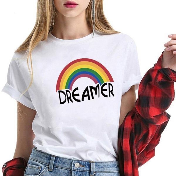 dreamer rainbow print funny women t shirts harajuku fashion graphic cotton aesthetics clothing women 2021 tee shirt femme, White
dreamer rainbow print funny women t shirts harajuku fashion graphic cotton aesthetics clothing women 2021 tee shirt femme, White