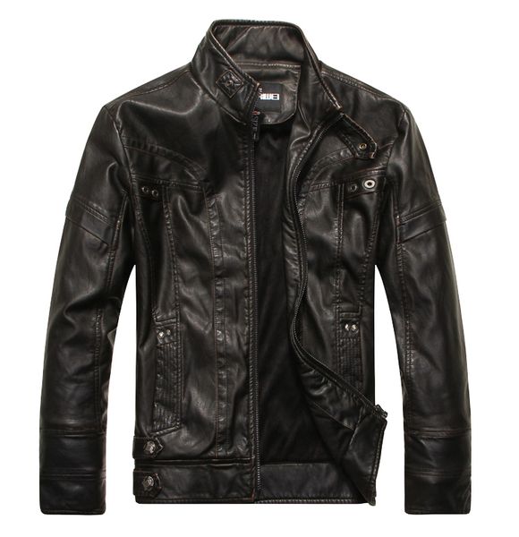 2021 new of men autumn winter zippers jacket biker outerwear faux leather pu quality thick jackets 322 zhe8, Black
2021 new of men autumn winter zippers jacket biker outerwear faux leather pu quality thick jackets 322 zhe8, Black