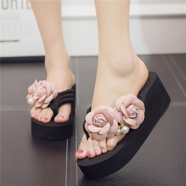6cmhigh heel women's summer flowers flip-flops women's thick-soled high-heeled angle beach shoes large size sandals and slippers1, Black
6cmhigh heel women's summer flowers flip-flops women's thick-soled high-heeled angle beach shoes large size sandals and slippers1, Black