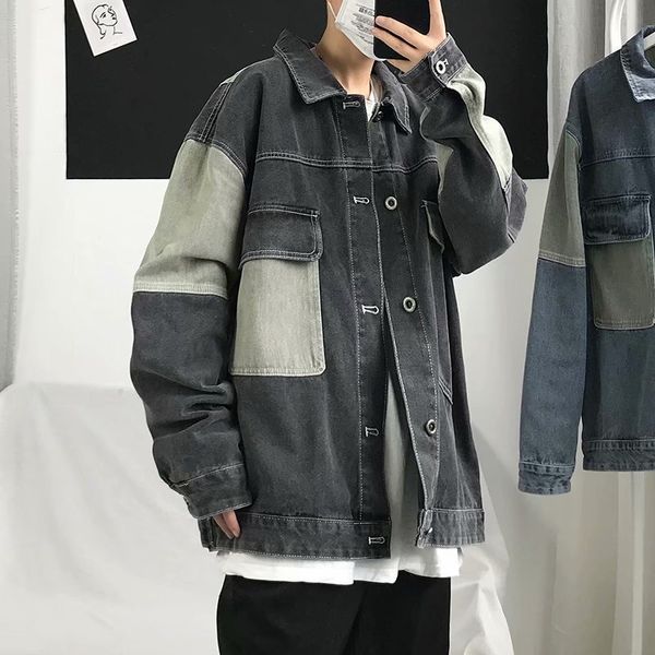 denim men's korean fashion versatile loose ruffian handsome work jacket casual clothes in autumn, Black;brown
denim men's korean fashion versatile loose ruffian handsome work jacket casual clothes in autumn, Black;brown