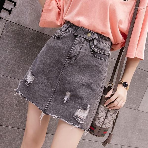2020 new spring summer women ladies fashion a line school denim hole skirts female pocket high waist package hip jean skirt s3171, Black
2020 new spring summer women ladies fashion a line school denim hole skirts female pocket high waist package hip jean skirt s3171, Black