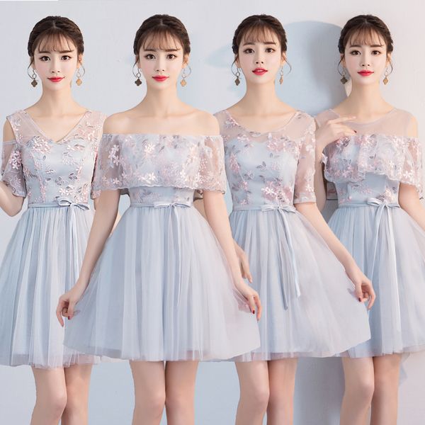 Embroidery Floral Appliques Sexy Sister Graduation Wedding Party Summer Bridesmaid Dresses Women Dress Vestidos 835
Embroidery Floral Appliques Sexy Sister Graduation Wedding Party Summer Bridesmaid Dresses Women Dress Vestidos 835