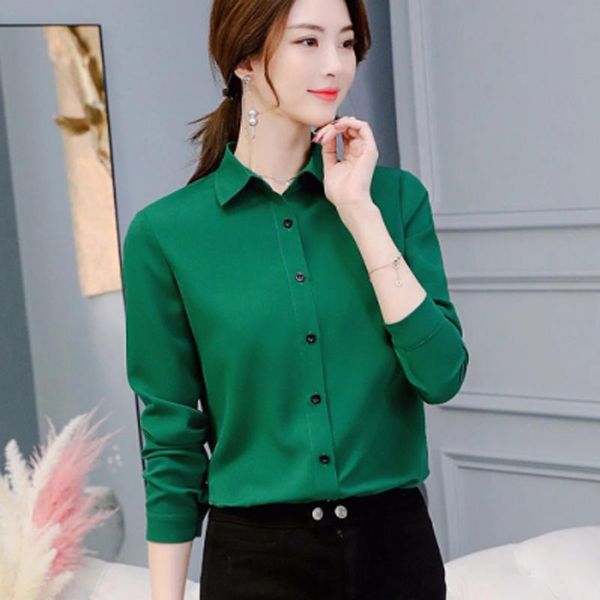 female blusas autumn winter blouse office lady slim green shirts women blouses leisure long sleeve plus size casual shirt, White
female blusas autumn winter blouse office lady slim green shirts women blouses leisure long sleeve plus size casual shirt, White