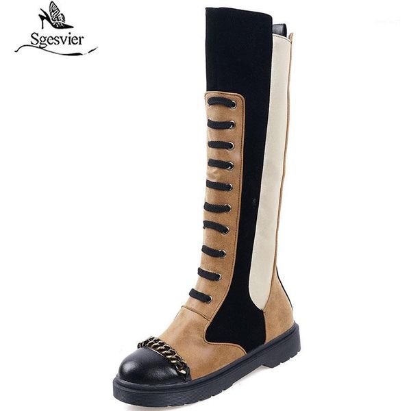 sgesvier 2020 big size 34-43 women knee high boots snake chain autumn winter boots zip fashion low heels punk shoes female1, Black
sgesvier 2020 big size 34-43 women knee high boots snake chain autumn winter boots zip fashion low heels punk shoes female1, Black