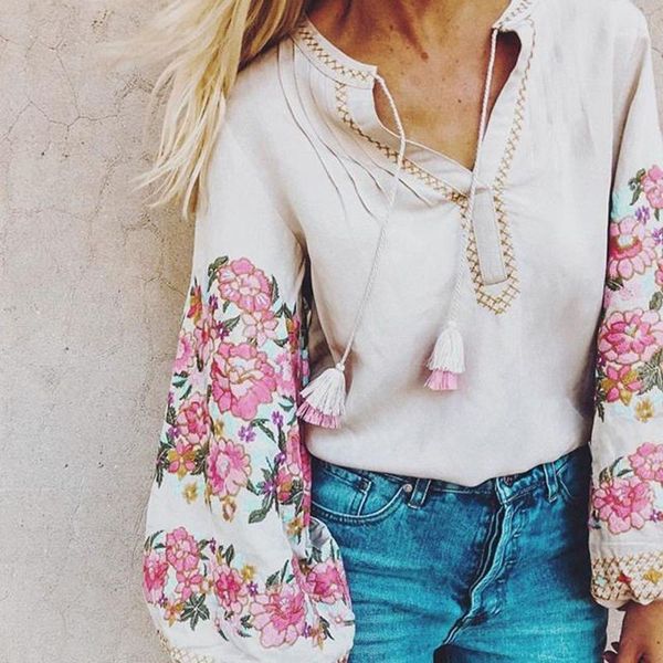 jastie boho floral embroidered blouse 3/4 sleeve v-neck tassel hippie chic women shirt casual beach blusa blouses summer20181, White
jastie boho floral embroidered blouse 3/4 sleeve v-neck tassel hippie chic women shirt casual beach blusa blouses summer20181, White