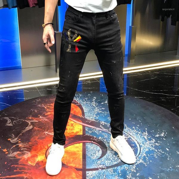 2020 men's jeans autumn and winter new trend personalized letter embroidery drill three-dimensional cutting small leg pants1, Blue
2020 men's jeans autumn and winter new trend personalized letter embroidery drill three-dimensional cutting small leg pants1, Blue