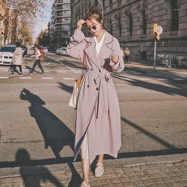 women's side slit design long coat fashion women's trench coat double-breasted long trench one-piece cloak1, Tan;black
women's side slit design long coat fashion women's trench coat double-breasted long trench one-piece cloak1, Tan;black