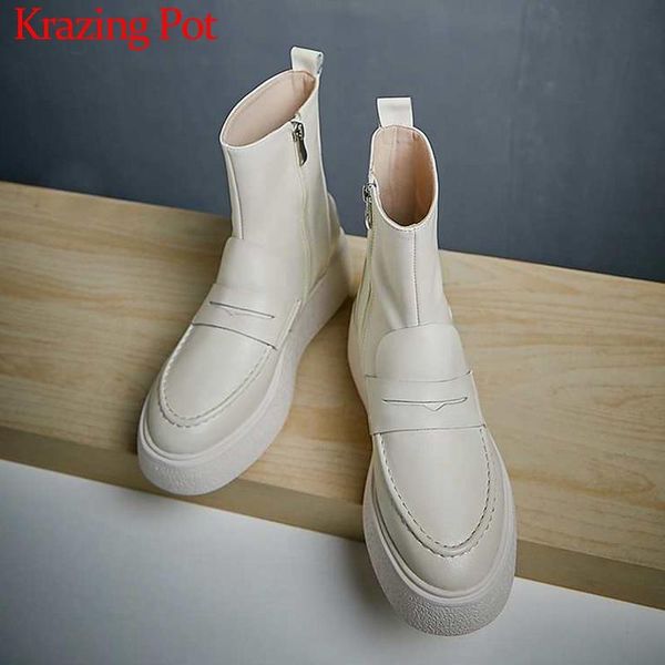 boots krazing pot genuine leather round toe heels thick bottom fashion beauty lady winter keep warm ankle l53, Black
boots krazing pot genuine leather round toe heels thick bottom fashion beauty lady winter keep warm ankle l53, Black