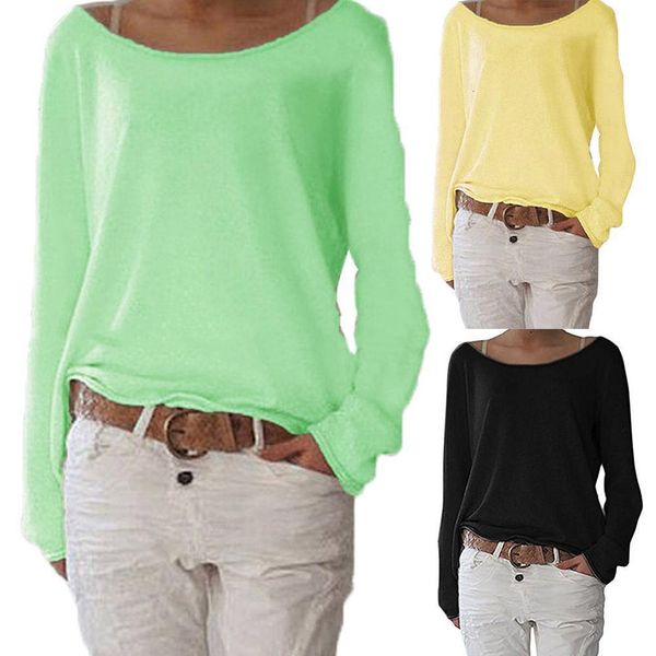 solid color comfortable casual round neck long sleeve women knitted t-shirt bottoming drop shipping good quality, White
solid color comfortable casual round neck long sleeve women knitted t-shirt bottoming drop shipping good quality, White