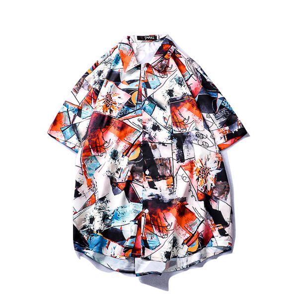 men short sleeve beach loose design loose shirt cartoon graffiti printing youth shirt summer thin c1212, White;black
men short sleeve beach loose design loose shirt cartoon graffiti printing youth shirt summer thin c1212, White;black