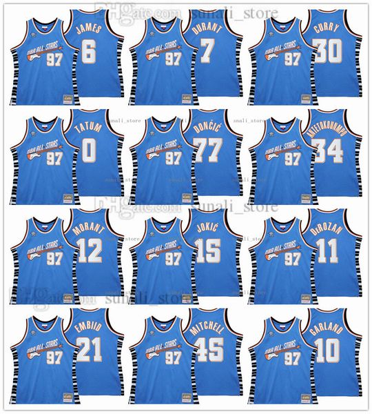 2022 97 all-star royal basketball jersey stephen curry lebron nikola james jokic ja morant kevin giannis durant antetokounmpo joel embiid de, Black;red
2022 97 all-star royal basketball jersey stephen curry lebron nikola james jokic ja morant kevin giannis durant antetokounmpo joel embiid de, Black;red