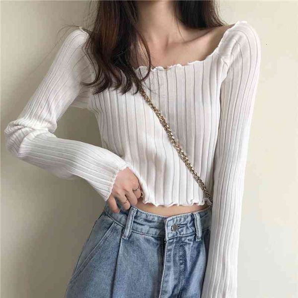 winter fashion navel bare cropped chic wave edge casual lady knitted pullovers short solid sweaters, White;black
winter fashion navel bare cropped chic wave edge casual lady knitted pullovers short solid sweaters, White;black