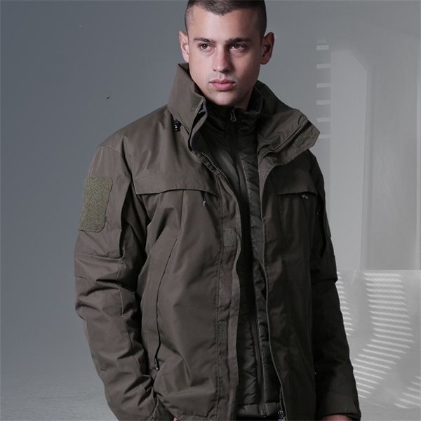outdoor men's 3 in 1 detachable warm waterproof windbreaker coat army fans training hiking riding thermal hoody tactical jacket q1201, Black;brown
outdoor men's 3 in 1 detachable warm waterproof windbreaker coat army fans training hiking riding thermal hoody tactical jacket q1201, Black;brown
