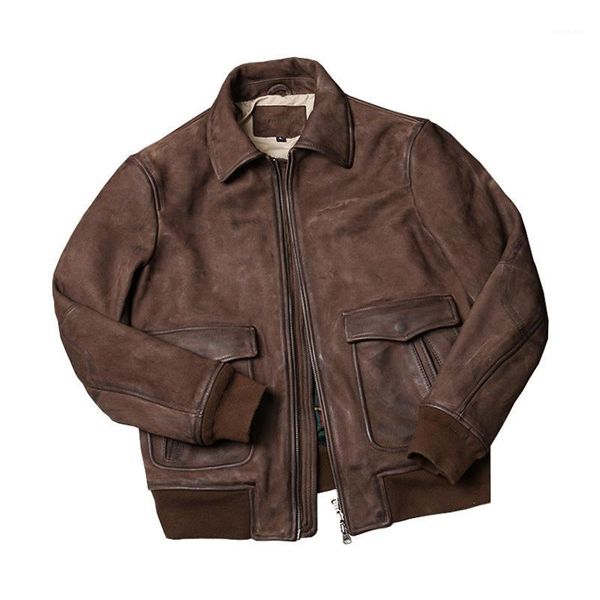 2020 retro brown usaf a2 pilot leather jacket large size xxxl genuine cowhide autumn leather coat, Black
2020 retro brown usaf a2 pilot leather jacket large size xxxl genuine cowhide autumn leather coat, Black