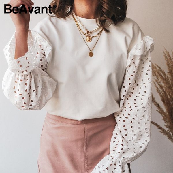beavant casual white cotton women work shirt fashion dot pattern hollow out long sleeve blouse round neck ladies blouse shirt 201130
beavant casual white cotton women work shirt fashion dot pattern hollow out long sleeve blouse round neck ladies blouse shirt 201130
