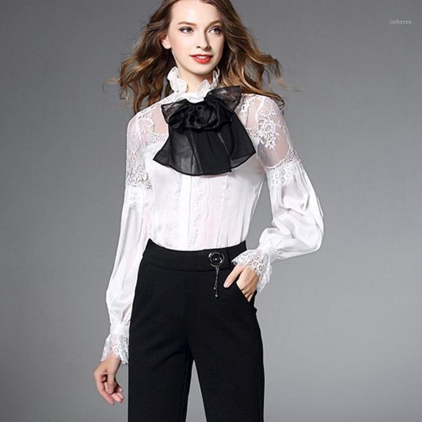 2020 spring summer fashion blouses women elegant bow ladies lace patchwork lantern sleeve vintage shirt female1, White
2020 spring summer fashion blouses women elegant bow ladies lace patchwork lantern sleeve vintage shirt female1, White