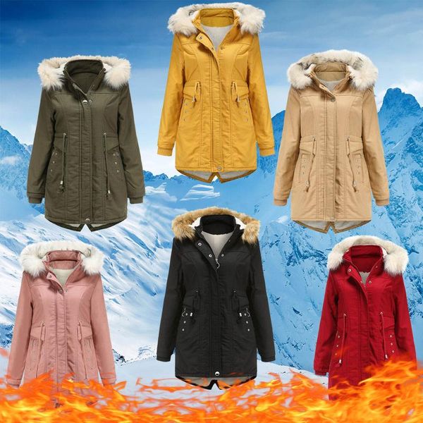 winter women's winter solid colors fleece parkas long sleeve fur collar hooded detachable hat warm jacket cotton coat outwear#35, Black
winter women's winter solid colors fleece parkas long sleeve fur collar hooded detachable hat warm jacket cotton coat outwear#35, Black