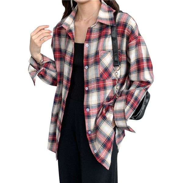 polyester check shirt age reduction small fresh plaid long sleeve shirt spring and autumn for women white-collar students
polyester check shirt age reduction small fresh plaid long sleeve shirt spring and autumn for women white-collar students