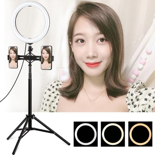 10.2/11.8 Inch 26cm 30cm Dimmable Led Selfie Ring Light Pgraphy Makeup Video Ring Lamp With Tripod Mobile Phone Clip 420#2