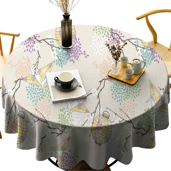 round table cover spillproof tablecloth colorful origami cranes paper lanterns with branches and flowers culture
round table cover spillproof tablecloth colorful origami cranes paper lanterns with branches and flowers culture