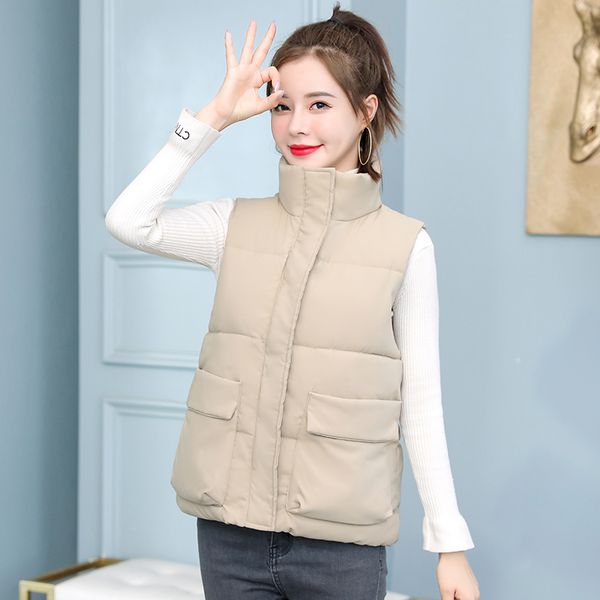 women oversize 6 colors 2020 new korean winter woman's zipper fashion solid waist cotton jacket vest women's, Black;white
women oversize 6 colors 2020 new korean winter woman's zipper fashion solid waist cotton jacket vest women's, Black;white