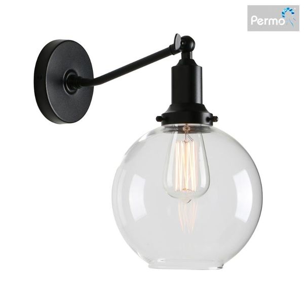 wall lamp permo industrial vintage slope pole mount single sconce with 7.9" globe round clear glass shade light fixt
wall lamp permo industrial vintage slope pole mount single sconce with 7.9" globe round clear glass shade light fixt