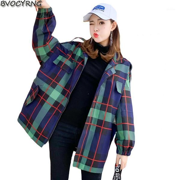 women's trench coats plaid windbreaker women medium length casual jacket 2021 spring female thin student loose clothing k0, Tan;black
women's trench coats plaid windbreaker women medium length casual jacket 2021 spring female thin student loose clothing k0, Tan;black