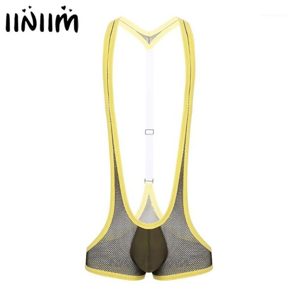 men's g-strings iiniim mens see through sheer fishnet y-back bulge pouch jockstraps leotard underwear jumpsuits wrestling singlet bodys, Black;brown
men's g-strings iiniim mens see through sheer fishnet y-back bulge pouch jockstraps leotard underwear jumpsuits wrestling singlet bodys, Black;brown