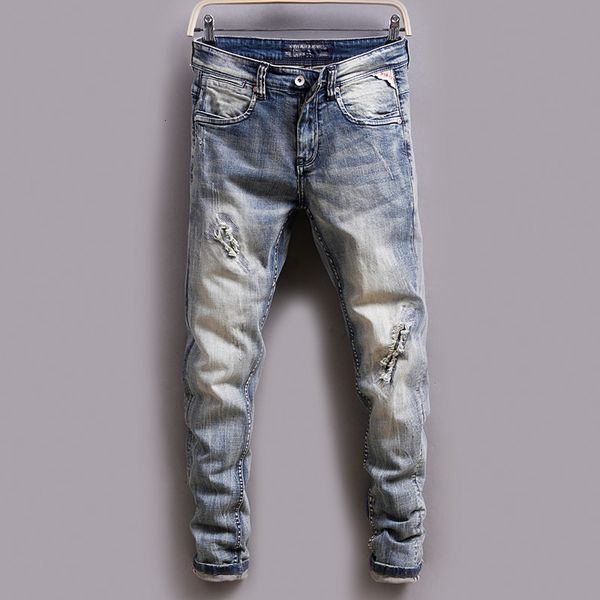 2021 new italian style fashion elastic ripped men vintage designer long pants streetwear hip hop jeans homme yglf, Blue
2021 new italian style fashion elastic ripped men vintage designer long pants streetwear hip hop jeans homme yglf, Blue