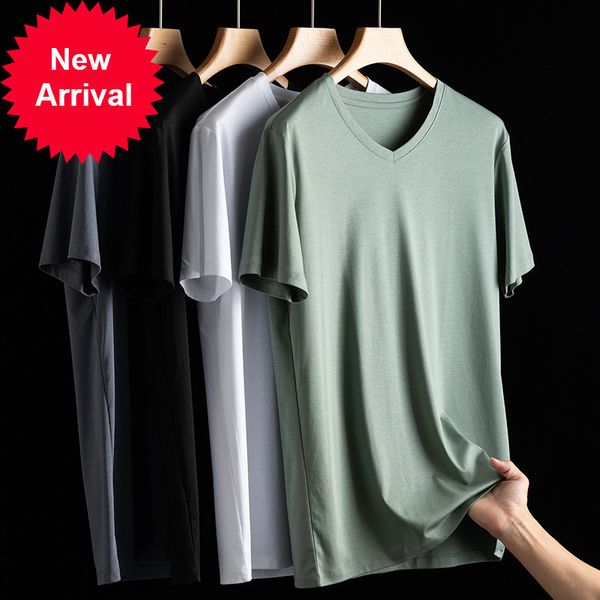 2021 new high-quality male silk fabric mercrized cotton t-shirt luxury short sleeve feel summer wear holiday v/o-neck puby, White;black
2021 new high-quality male silk fabric mercrized cotton t-shirt luxury short sleeve feel summer wear holiday v/o-neck puby, White;black