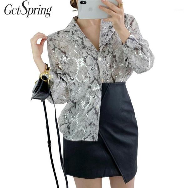getspring women shirt sequins patchwork long sleeve snake pattern womens blouses vintage all match sequins blouse 20191, White
getspring women shirt sequins patchwork long sleeve snake pattern womens blouses vintage all match sequins blouse 20191, White