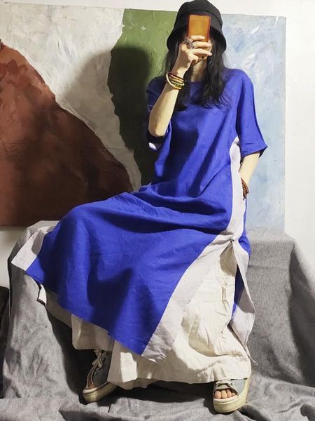 casual dresses women loose patchwork ramie retro dress ladies vintage spliced female 2021 summer dress1, Black;gray
casual dresses women loose patchwork ramie retro dress ladies vintage spliced female 2021 summer dress1, Black;gray