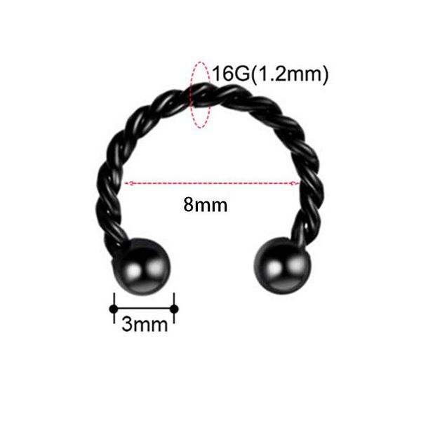 1pcx4styles1.26 8 10 12 мм мода подкова подкожное кольцо для носа c клип bcr feedum pirecing falso нос кольца для женщин мужчины h wmtaqh, Black 
1pcx4styles1.26 8 10 12 мм мода подкова подкожное кольцо для носа c клип bcr feedum pirecing falso нос кольца для женщин мужчины h wmtaqh, Black