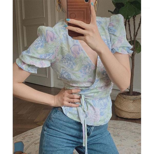 floral print women's blouse 2020 new summer puff sleeve wrap slim waist shirt female prairie chic blouses and shirts, White
floral print women's blouse 2020 new summer puff sleeve wrap slim waist shirt female prairie chic blouses and shirts, White