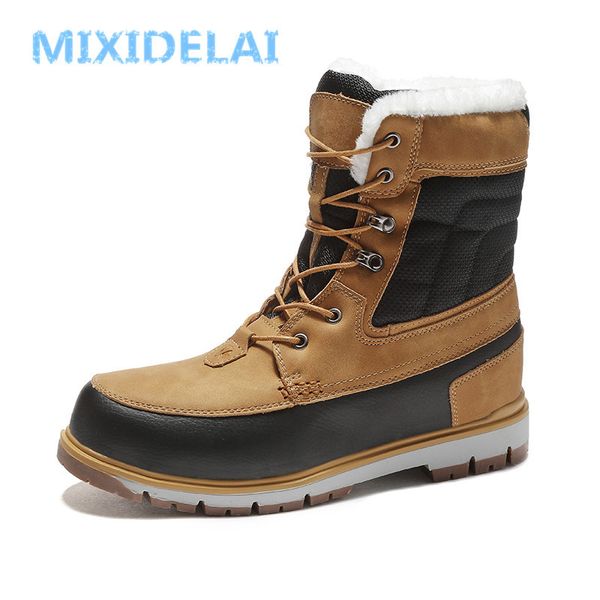 mixidelai super warm fur men's boots waterproof lace up snow boots men's footwear fashion rubber ankle boots plus size 39-46 20121, Black
mixidelai super warm fur men's boots waterproof lace up snow boots men's footwear fashion rubber ankle boots plus size 39-46 20121, Black