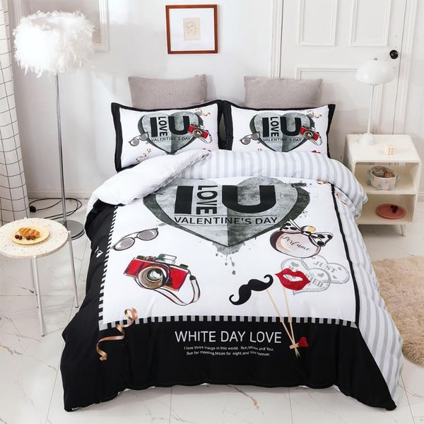 bedding sets set valentine's day gift white love duvet cover double king size private custom bed linen 3d quilt home textiles
bedding sets set valentine's day gift white love duvet cover double king size private custom bed linen 3d quilt home textiles