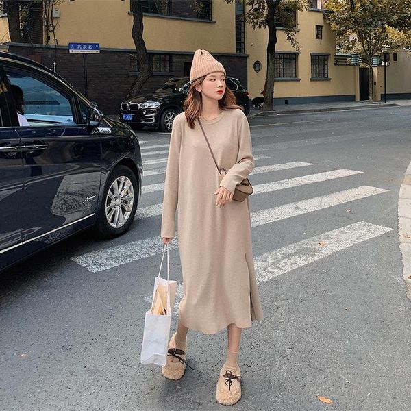 casual dresses women's autumn/winter dress loose long over-the-knee split sweater maxi, Black;gray
casual dresses women's autumn/winter dress loose long over-the-knee split sweater maxi, Black;gray