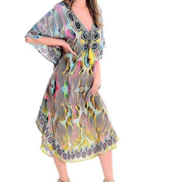 plus size print boho chiffon beach maxi saida praia vestidos long summer women dress pareos de mujer y200805, Black;pink
plus size print boho chiffon beach maxi saida praia vestidos long summer women dress pareos de mujer y200805, Black;pink