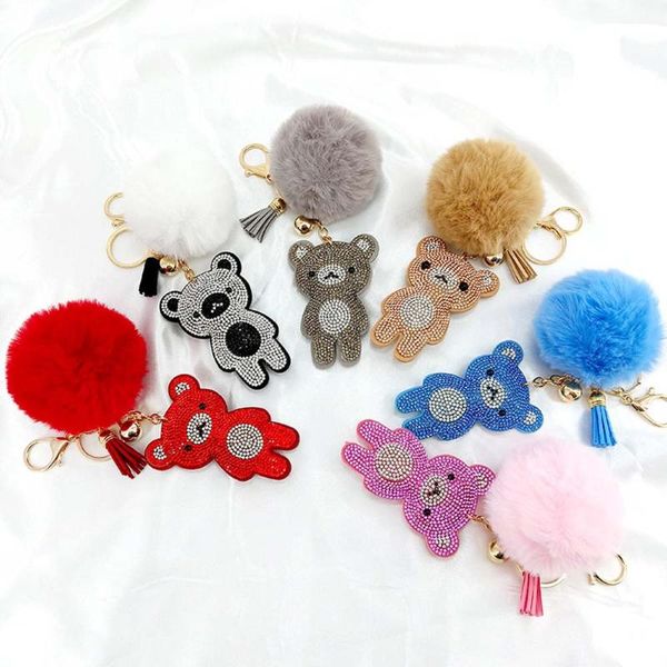 fashionable trendy rhinestone cute bear hair ball pendant key ring pendant pompon jewelry bag hanging ornament accessories gift, Silver
fashionable trendy rhinestone cute bear hair ball pendant key ring pendant pompon jewelry bag hanging ornament accessories gift, Silver