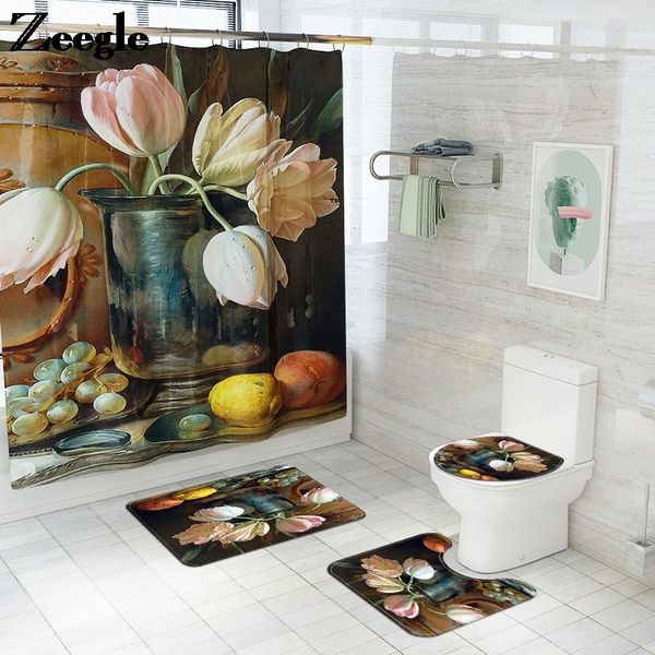 bath mats flower print mat set bathroom carpet rug waterproof shower curtain absorbent u-shaped toilet anti-slip floor
bath mats flower print mat set bathroom carpet rug waterproof shower curtain absorbent u-shaped toilet anti-slip floor