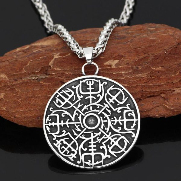 men nordic viking vegvisir amulet odin pendant necklace stainless steel with valknut rune gift bag, Silver
men nordic viking vegvisir amulet odin pendant necklace stainless steel with valknut rune gift bag, Silver