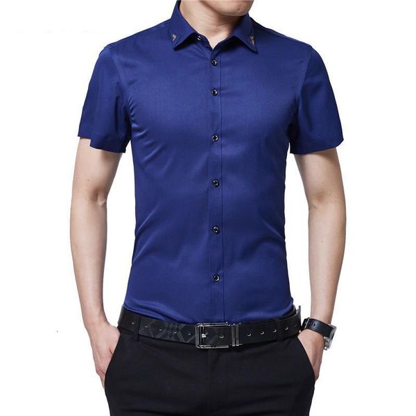 2020 plus size men shirt short sleeve turn down collar mens dress shirts casual fashion 2018, White;black
2020 plus size men shirt short sleeve turn down collar mens dress shirts casual fashion 2018, White;black
