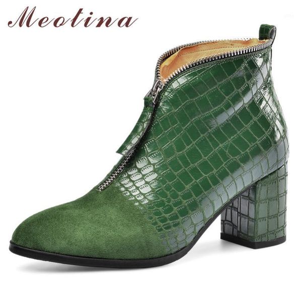 boots meotina autumn ankle women zipper chunky high heels short mixed colors round toe shoes female green size 34-391, Black
boots meotina autumn ankle women zipper chunky high heels short mixed colors round toe shoes female green size 34-391, Black