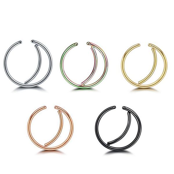 new classic punk stainless steel nose hoop ring studs fake nose ring non piercing lip ring womens body jewelry stock wholesale, Silver
new classic punk stainless steel nose hoop ring studs fake nose ring non piercing lip ring womens body jewelry stock wholesale, Silver