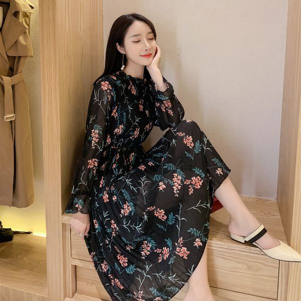 2021 new sleeve chiffon female spring and floral autumn printed collar skinny plight mid-long fashion dress l3l4, Black;gray
2021 new sleeve chiffon female spring and floral autumn printed collar skinny plight mid-long fashion dress l3l4, Black;gray