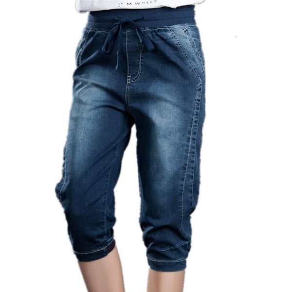 summer capris jeans stretch plus size breeches female harem denim pants elastic wasit loose 5xl knee length mom jeans women, Black;white
summer capris jeans stretch plus size breeches female harem denim pants elastic wasit loose 5xl knee length mom jeans women, Black;white